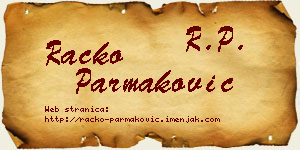 Racko Parmaković vizit kartica
